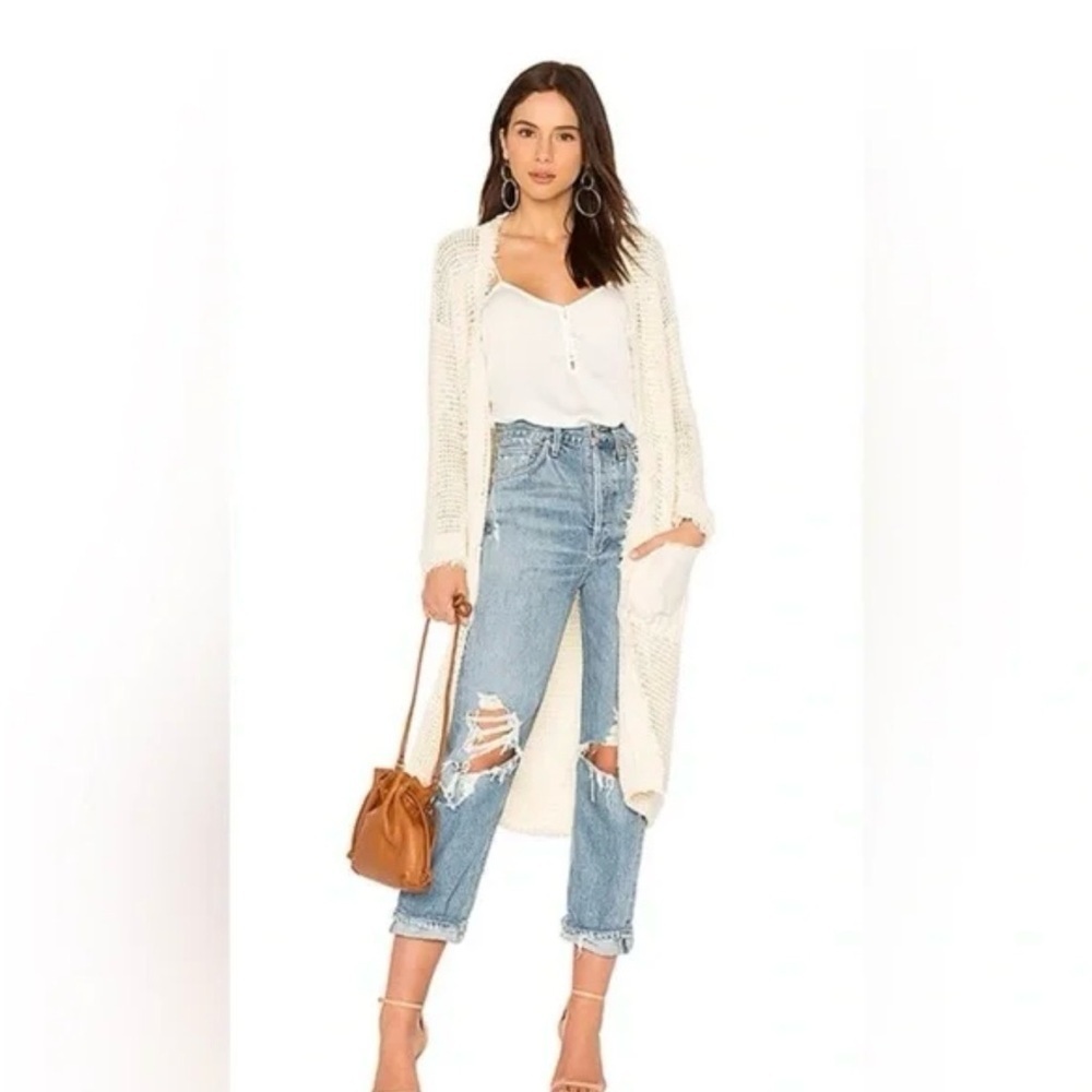Free People womens woodstock longline cardigan size small